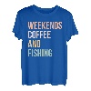 Vintage Retro Lake Life Weekends Kaffee und Angeln T-Shirt