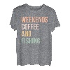 Vintage Retro Lake Life Weekends Kaffee und Angeln T-Shirt