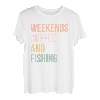 Vintage Retro Lake Life Weekends Kaffee und Angeln T-Shirt