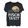 Der mit dem Fisch Tanzt Fischer Angeln Angel T-Shirt