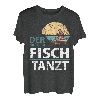 Der mit dem Fisch Tanzt Fischer Angeln Angel T-Shirt