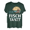 Der mit dem Fisch Tanzt Fischer Angeln Angel T-Shirt