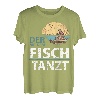 Der mit dem Fisch Tanzt Fischer Angeln Angel T-Shirt
