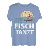 Der mit dem Fisch Tanzt Fischer Angeln Angel T-Shirt
