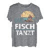 Der mit dem Fisch Tanzt Fischer Angeln Angel T-Shirt