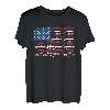 Vintage USA Fisch Amerikanische Flagge Angeln Patriotische Angler T-Shirt