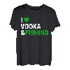 I Love Vodka & Fishing T-Shirt für Angelbegeisterte T-Shirt