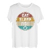 Retro Vintage Lustiger Angler Angeln Eat Sleep Fish Repeat T-Shirt