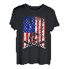 US-Flagge, patriotische Angelrute, coole Bekleidung T-Shirt