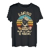 Vintage Retro Cat Baking Because Murder Is Wrong T-Shirt T-Shirt