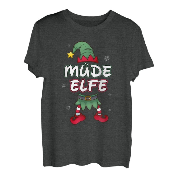 Müde Elfe Weihnachtsoutfit Partnerlook T-Shirt Hapfox - Geschenk Weihnachten