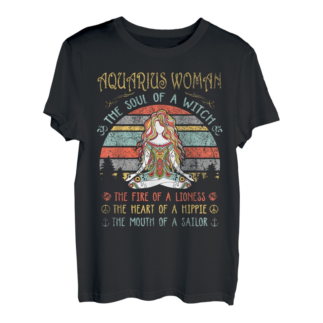 Wassermann Frau The Soul Of A Witch Vintage Geburtstag T-Shirt