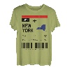 Bordkarte Flugticket New York Flughafen Passagier Fluggast T-Shirt