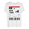 Bordkarte Flugticket New York Flughafen Passagier Fluggast T-Shirt