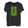 Trikot Zahl #11 grün gelb Geburtstag Sport Zahl 11 T-Shirt