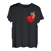 Valentinstag Katze mit rotem Herz, süßes Kätzchen, Valentinstag T-Shirt