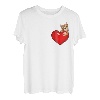 Valentinstag Katze mit rotem Herz, süßes Kätzchen, Valentinstag T-Shirt