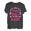 Car Racing Karierte Flagge Automobile Female Motor Racer T-Shirt