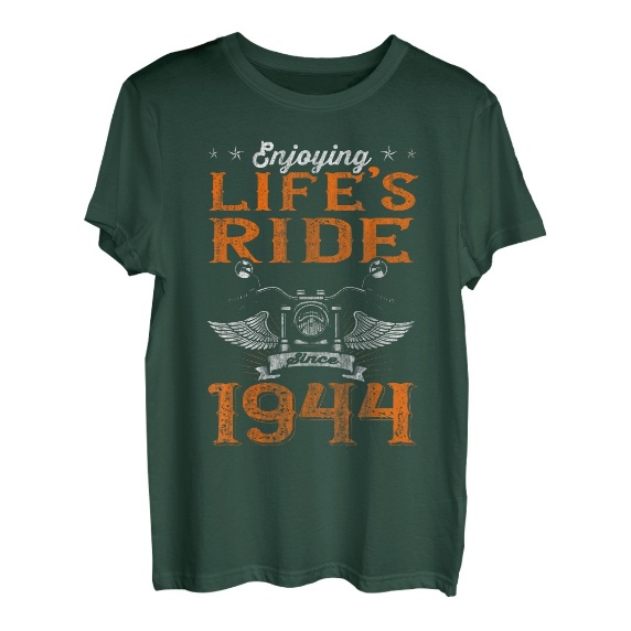 Enjoying Life's Ride Since 1944 Motorrad 79. Geburtstags T-Shirt