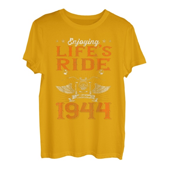 Enjoying Life's Ride Since 1944 Motorrad 79. Geburtstags T-Shirt