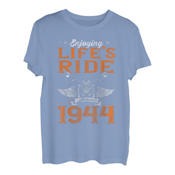 Enjoying Life's Ride Since 1944 Motorrad 79. Geburtstags T-Shirt