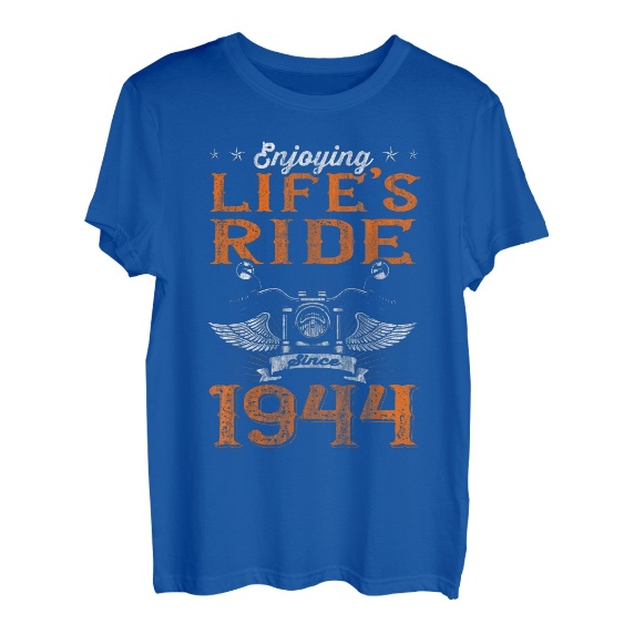 Enjoying Life's Ride Since 1944 Motorrad 79. Geburtstags T-Shirt
