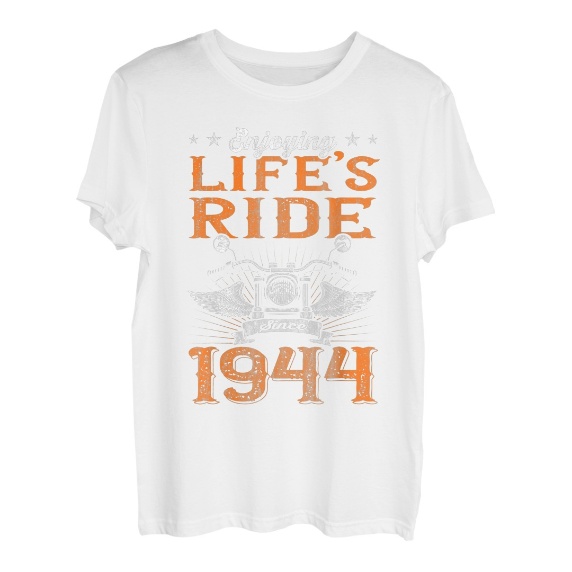 Enjoying Life's Ride Since 1944 Motorrad 79. Geburtstags T-Shirt