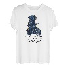 Niedlicher schwarzer Labrador fährt Motorrad an Weihnachten T-Shirt
