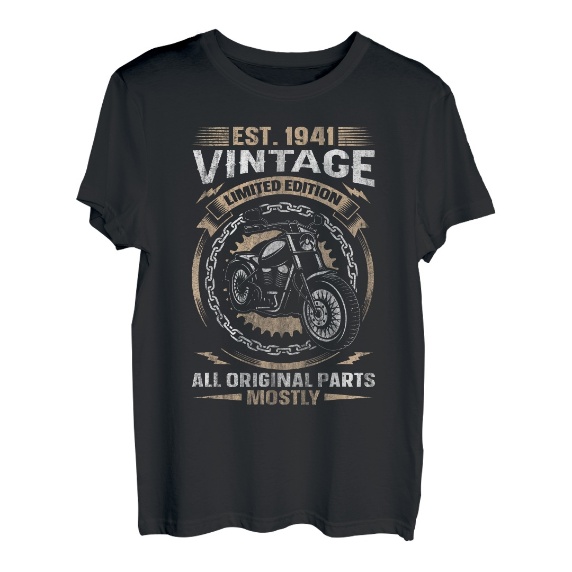 Est 1941 Vintage All Original Parts Motorrad 82. Geburtstags T-Shirt