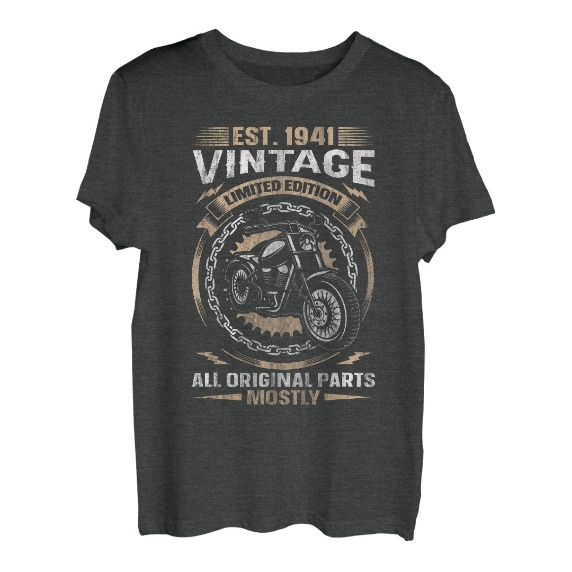 Est 1941 Vintage All Original Parts Motorrad 82. Geburtstags T-Shirt