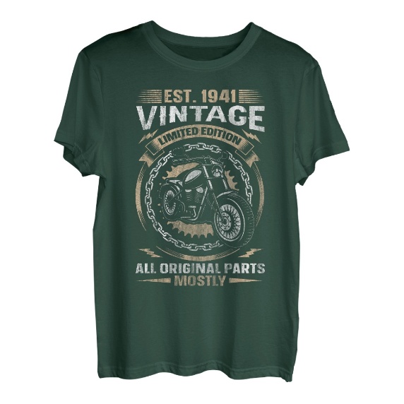 Est 1941 Vintage All Original Parts Motorrad 82. Geburtstags T-Shirt