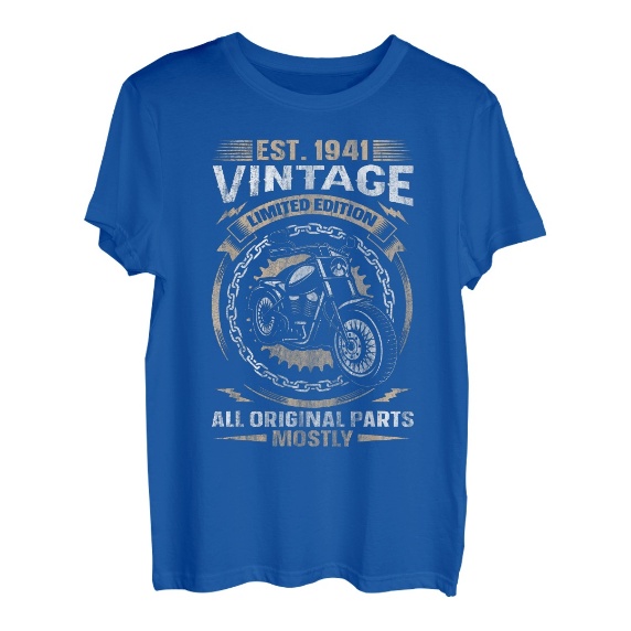 Est 1941 Vintage All Original Parts Motorrad 82. Geburtstags T-Shirt