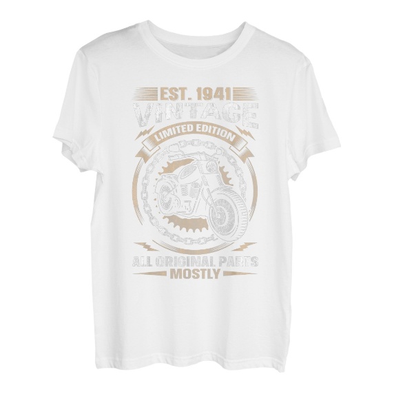 Est 1941 Vintage All Original Parts Motorrad 82. Geburtstags T-Shirt