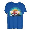 Bergsteigiges, Vintage-Retro-Sonnenuntergang-Design T-Shirt