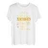I Only Think About Skiing Sprüche Schnee Skifahren Zitate T-Shirt