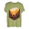 Wandern Bergsteigen Wald Natur Landschaft Retro Vintage T-Shirt
