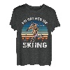 I'd Rather Be Skiing Lustiger Skifahrer Retro Vintage Skifahrer Liebhaber T-Shirt