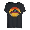 Retro Mountain Sunset Vintage Landschaft T-Shirt