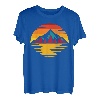 Retro Mountain Sunset Vintage Landschaft T-Shirt