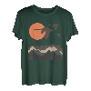 Schwäne Berge Landschaft Natur Minimalistisches Design T-Shirt