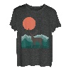 Hirsch Reh Berge Landschaft Natur Minimalistisches Design T-Shirt