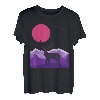 Berge Landschaft Natur Hirsch Reh Minimalistisches Design T-Shirt