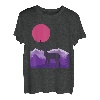 Berge Landschaft Natur Hirsch Reh Minimalistisches Design T-Shirt
