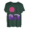 Berge Landschaft Natur Hirsch Reh Minimalistisches Design T-Shirt