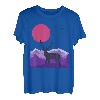 Berge Landschaft Natur Hirsch Reh Minimalistisches Design T-Shirt