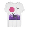 Berge Landschaft Natur Hirsch Reh Minimalistisches Design T-Shirt