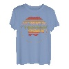 Retro Sonnenuntergang Vögel Bergsteiger Wanderrucksack Camp T-Shirt