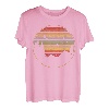 Retro Sonnenuntergang Vögel Bergsteiger Wanderrucksack Camp T-Shirt