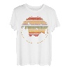 Retro Sonnenuntergang Vögel Bergsteiger Wanderrucksack Camp T-Shirt