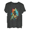 Wanderer Splash Art Berge Wanderung Bergsteiger Retro Natur T-Shirt